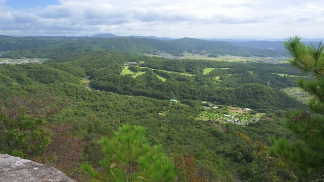 岡山 鬼ノ城から岡山平野を望む