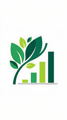 Green leafy graph and chart illustration.