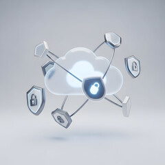 Cloud Computing Security Technology Concept.