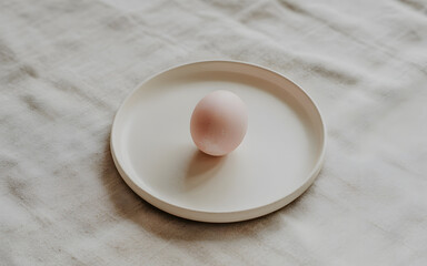 Happy easter sunday celebration with easter egg on plate