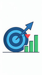 Business target growth chart graph icon.