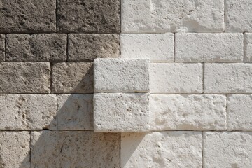 白と黒の石の壁