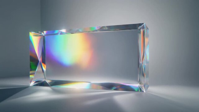 Crystal frame with moving light spectrum