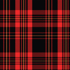 Red Black Buffalo Plaid Seamless Pattern for Textile, Fabric, Apparel Design