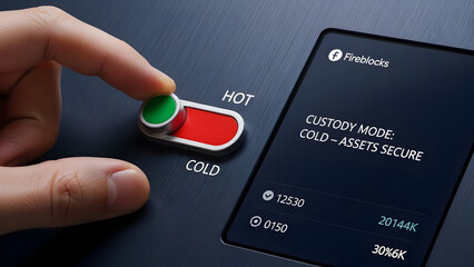 Activating secure cold custody mode for digital assets via a hot and cold toggle switch, emphasizing enhanced digital security and asset protection