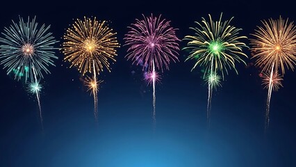 Vibrant fireworks exploding in the night sky over a body of water, creating a colorful display of light and reflection