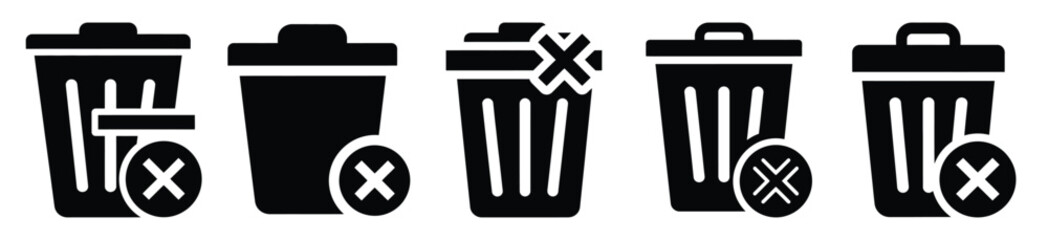 Isolated trash delete on the white background.