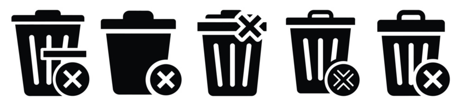 Isolated trash delete on the white background.