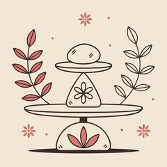 Abstract Balance Graphic Resources Minimal Vector Elements