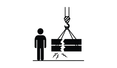 Warning Overhead load dropping potential for injury stay clear of suspended objects