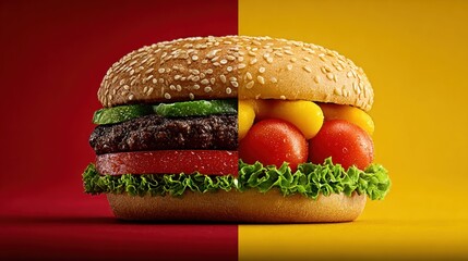 Comparison of unhealthy fast food versus healthy fresh produce