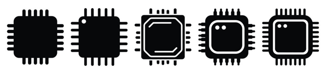 Isolated chip processor on the white background.
