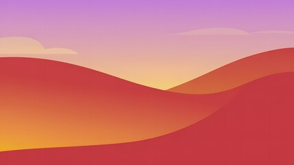 Minimalist hills landscape with a vibrant color palette for background
