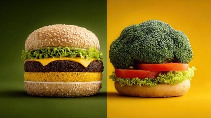 Comparison of unhealthy fast food versus healthy fresh produce