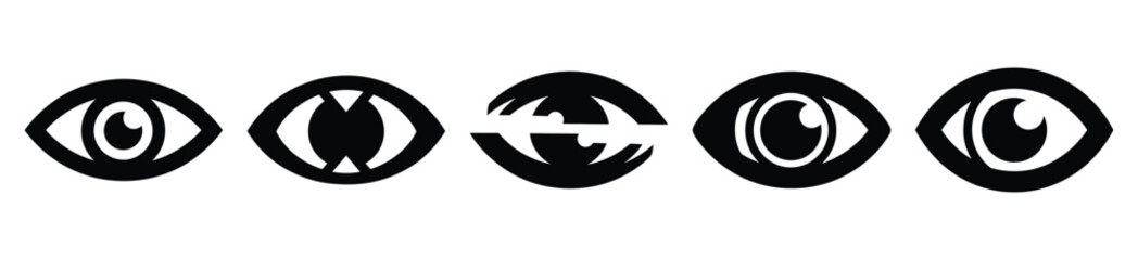 Isolated eye hidden on the white background.