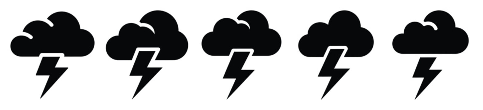 Isolated lightning storm on the white background.