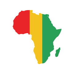 Fototapeta premium Colorful Guinea Map Outline Vector for Africa-themed Designs