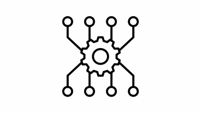 Algorithm Icon Animation Drawing Effect 4K Transparent Background