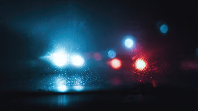 Emergency Lights in the Night