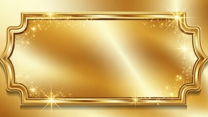 Elegant golden ornate frame with sparkling lights and subtle gradient background, perfect for luxury invitations, certificates, and premium designs