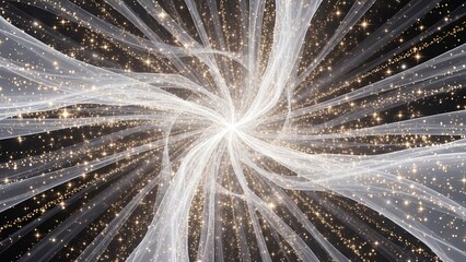 Aerial View of Explosive Light Particles Radiating Outward in a Dynamic Burst
