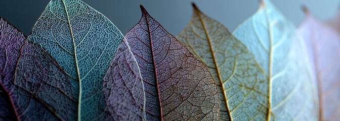 葉の詳細なテクスチャが並ぶ