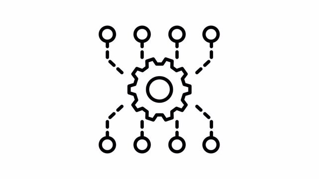 Algorithm Icon Animation Seamless Loop 4K Transparent Background