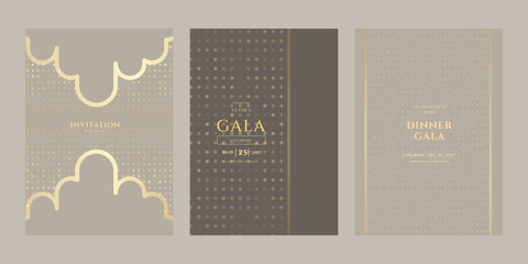 Elegant Gala Invitation Templates for December 25, 2027  Luxury Design Set