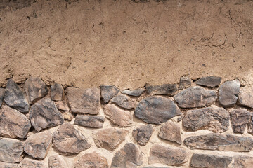 Fototapeta premium Close-up view of a traditional Peruvian wall at the Pisac archaeological site, in the Sacred Valley of Peru