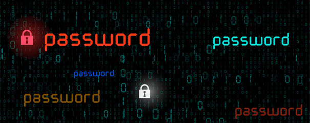 Cybersecurity and Data Protection  Hacker Background with Passwords