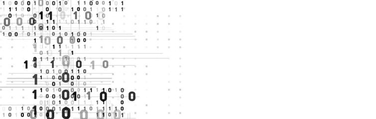 Abstract Binary Code 0 and 1 on White Background  Digital Technology Concept