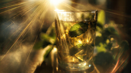 Refreshing Mint Tea in Sunlight