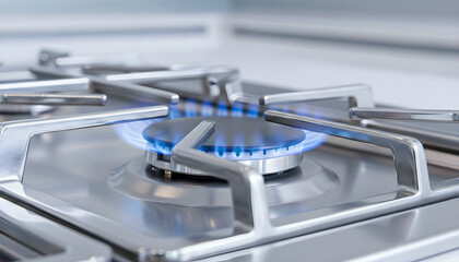 Modern Kitchen Gas Burner Illustrating Natural Gas Energy Consumption and Utility Costs