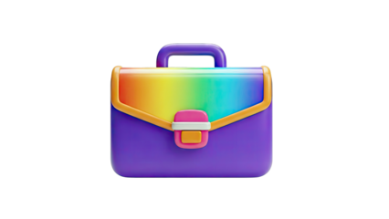 Colorful Briefcase Illustration on White Background