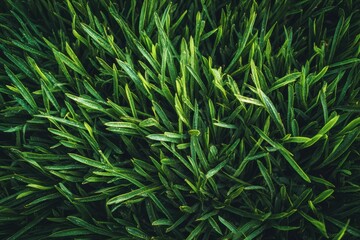 草が生い茂る場所での新鮮な緑の様子