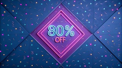 Neon 80% off sign