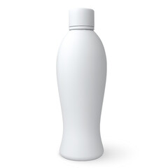 3D mockup of yogurt, juice or milk dairy drink products package, vector realistic white plastic bottle with screw-on lid