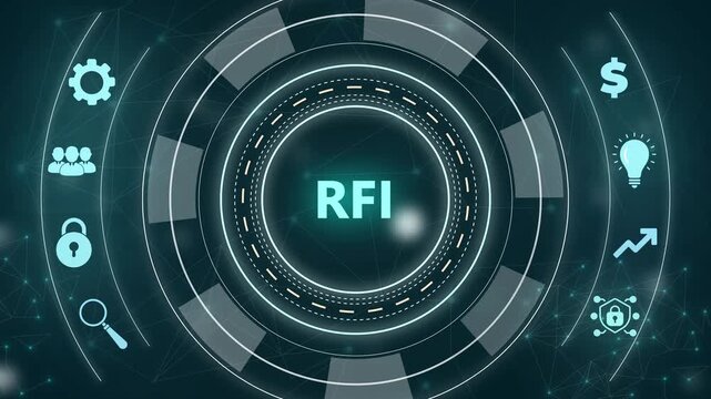 Business RFI Concept with Icons for Skill Vision Business Goals Feedback Success