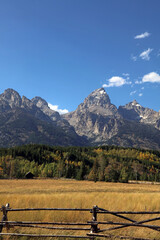View of the Tetons in early Autumn, Grand Teton National Park, Wyoming  USA
