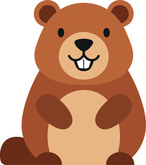 Obraz premium Cute brown bear sitting and smiling