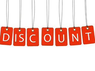 Discount tags isolated on transparent background