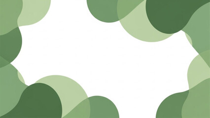 Abstract Green Organic Wave Frame Border with Fluid Shapes and Layered Paper Cut Style Background