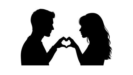 Couple Forming Heart Shape with Hands.