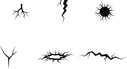 Obraz premium cracks and breaks in the ground various shapes and sizes