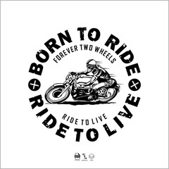 BADGE CAFERACER BLACK AND WHI...