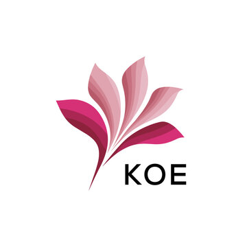  Modern Pink Leaf Logo Vector, KOE Later Logo, Gradient Petal Logo Concept, Creative Minimal Nature Logo, floral, abstract, logo, leaf, petal, pink, gradient, 
