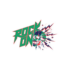 Rock On Logo Burst Graphic with Explosive Design.