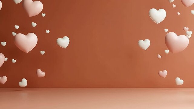 Warm Clay Valentine Looping Background Modern Romantic Design