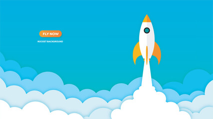 Rocket launching into the sky