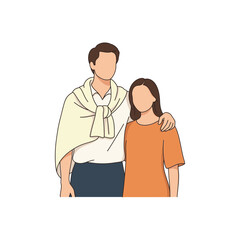 Two People Standing Together Portrait of a Couple.